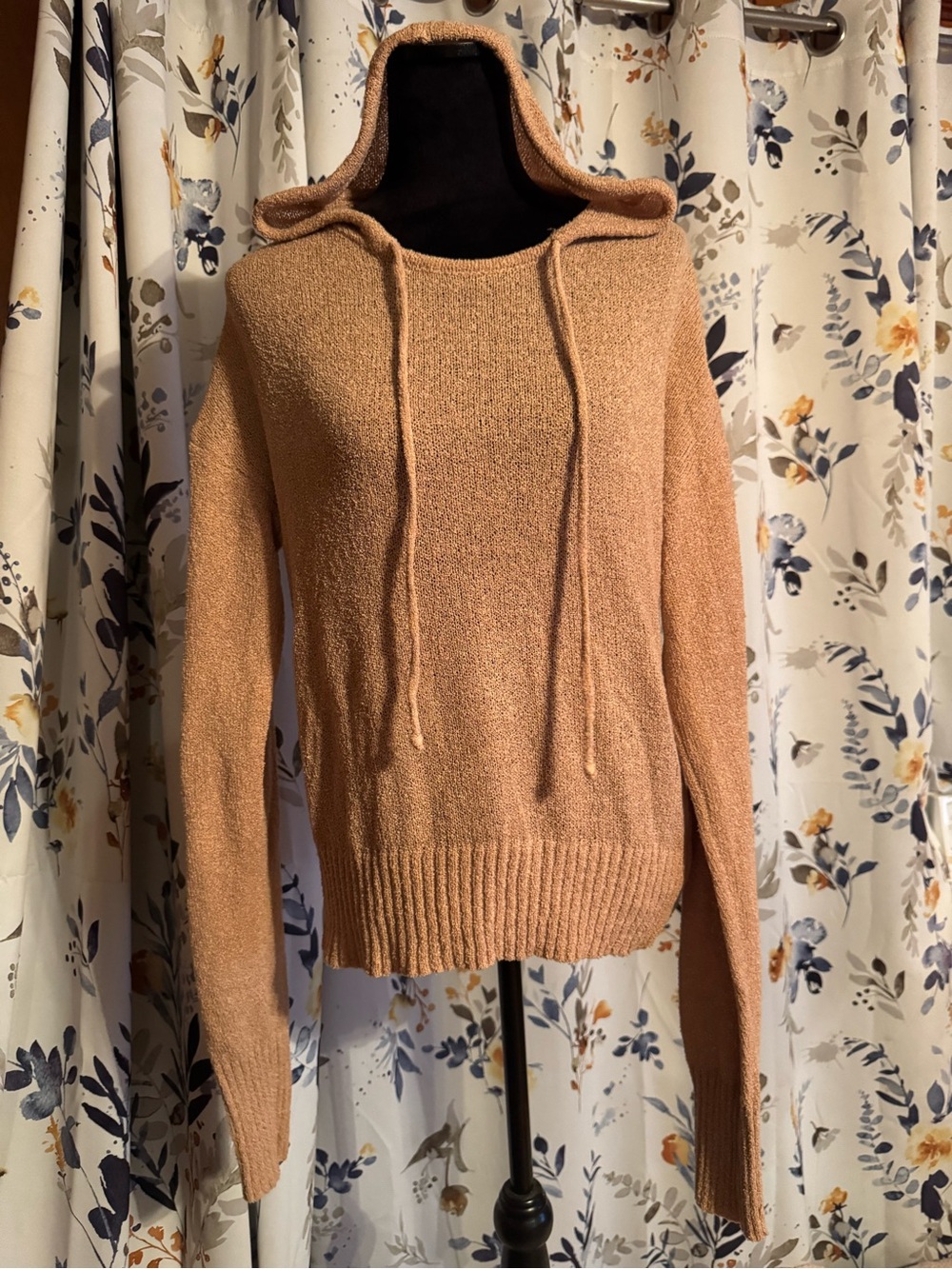 Cozy Hooded Women's Tan Sweater Earthbound Size XL B16
